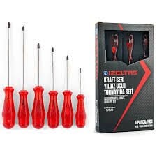 İzeltaş Kraft Seri Yıldız Uçlu Tornavida Seti (6Parça)