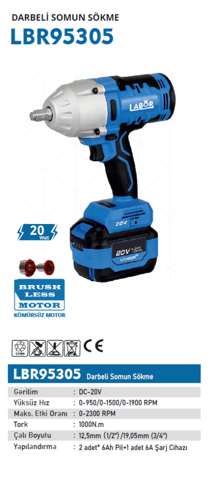 Labor LBR95305 Darbeli Somun Sıkma Makinesi