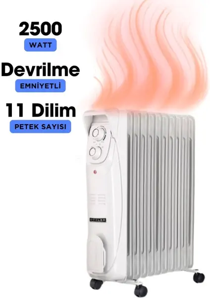 Süsler SR-5711 2500 W 11 Dilim Fanlı Yağlı Radyatör