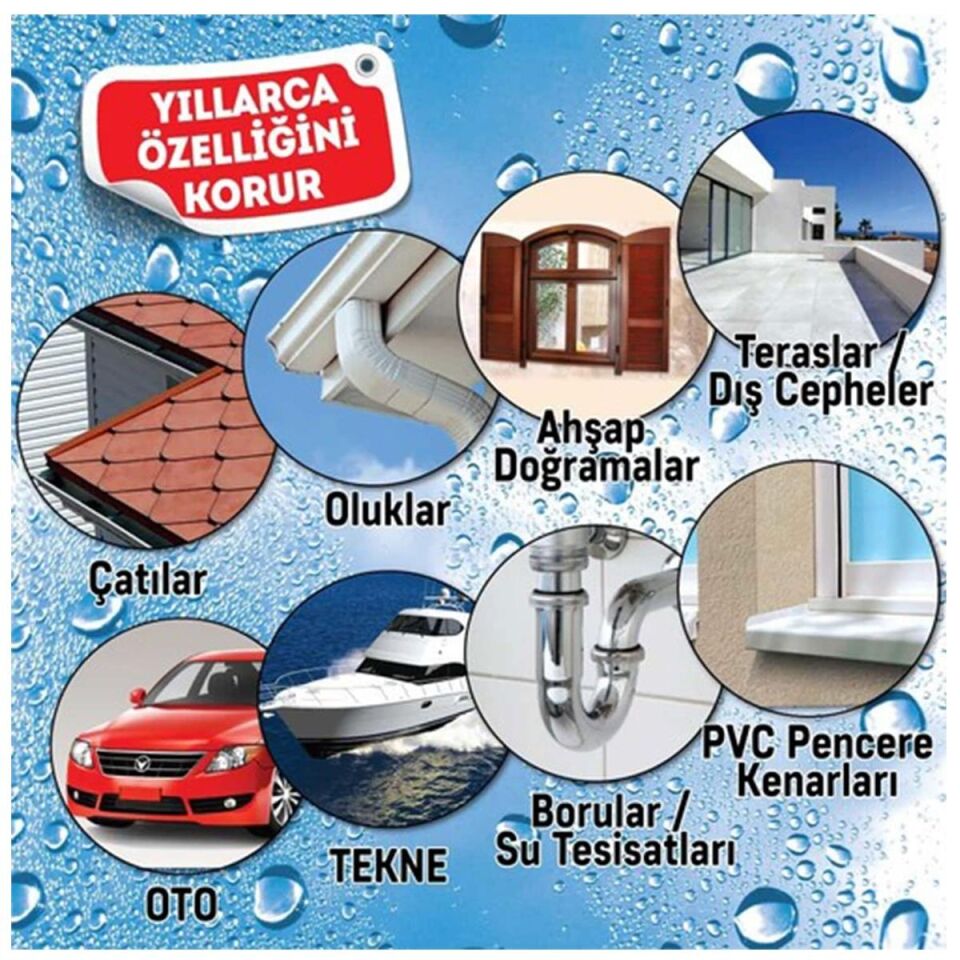 Vodaseal Leak Fix Sıvı Kauçuk Kaplama Beyaz 800 gr