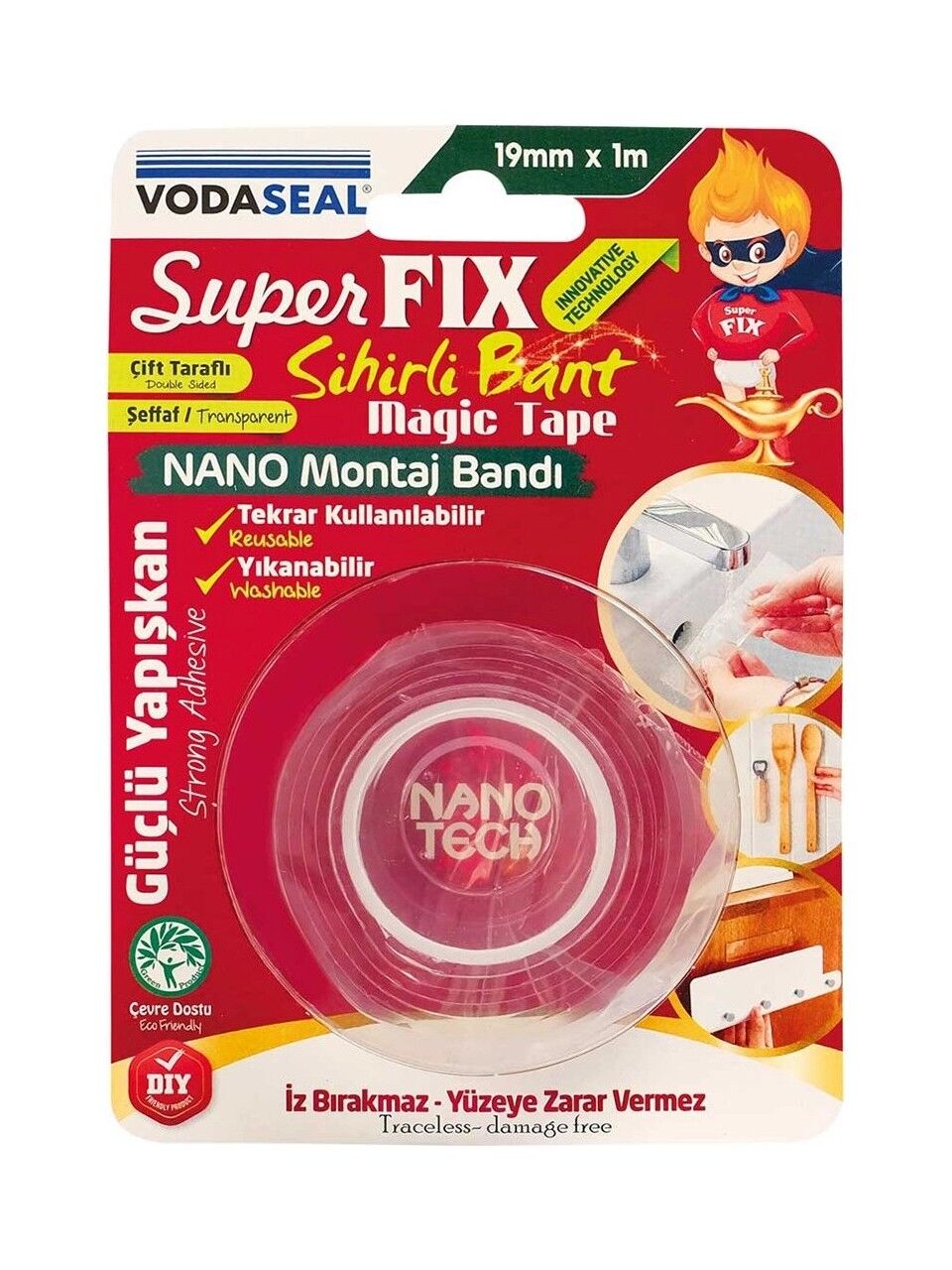 Vodaseal Nano Sihirli Bant Şeffaf 19MM x 1mt