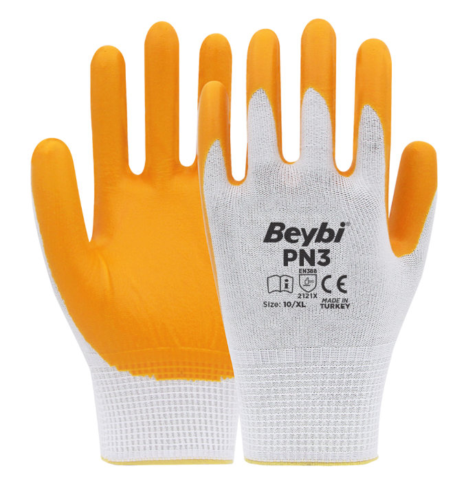 Beybi Polyester Örme Nitril Eldiven PN3