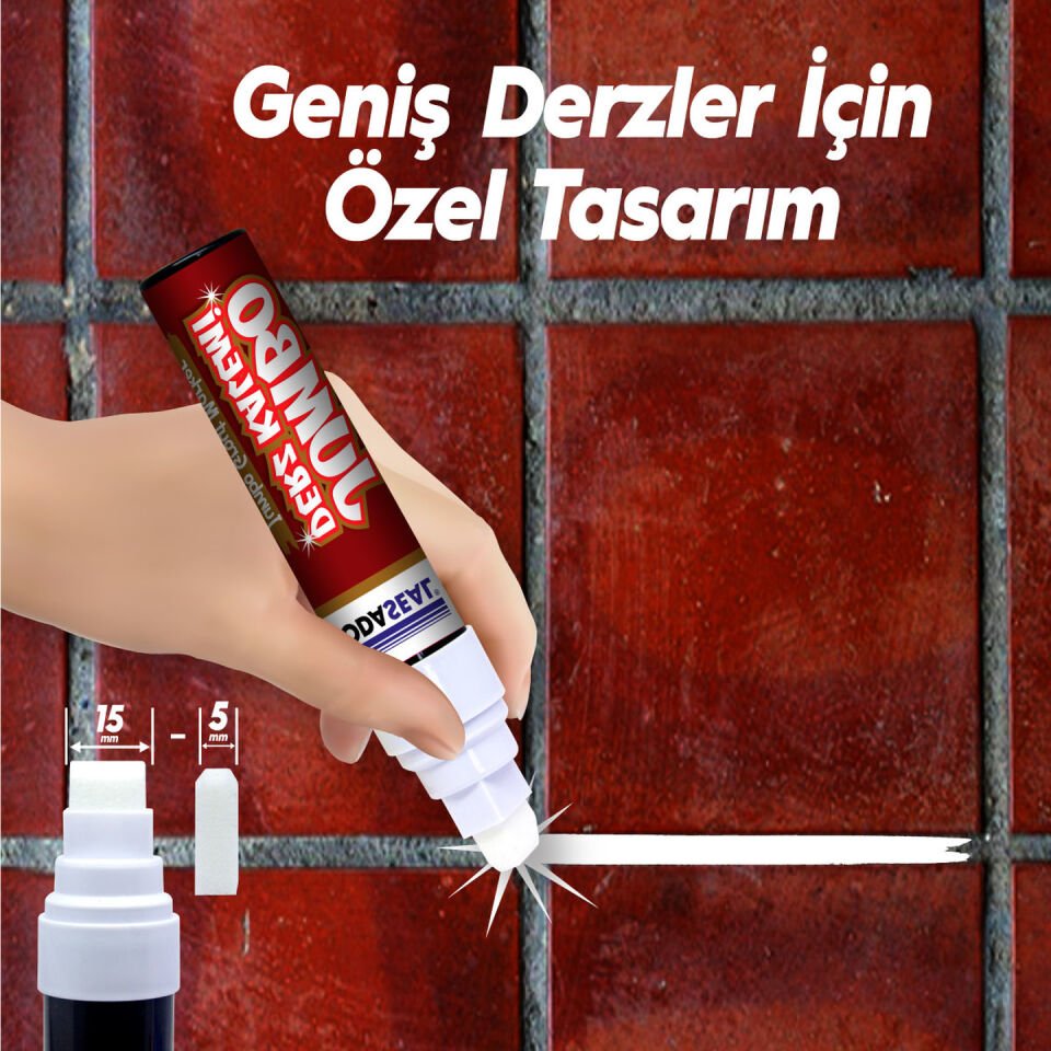 Vodaseal Jumbo Derz Kalemi Beyaz 22 ml