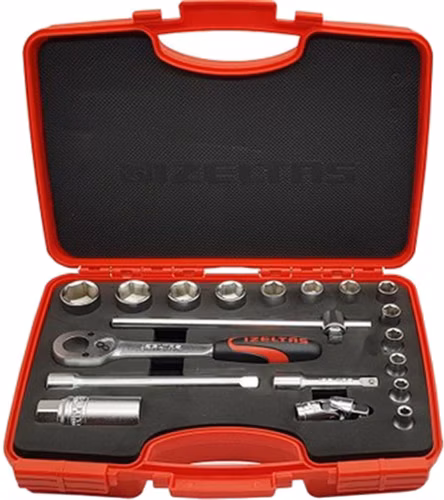 İzeltaş 1110 3/8'' Altı Köşe 19'lu Lokma Takımı