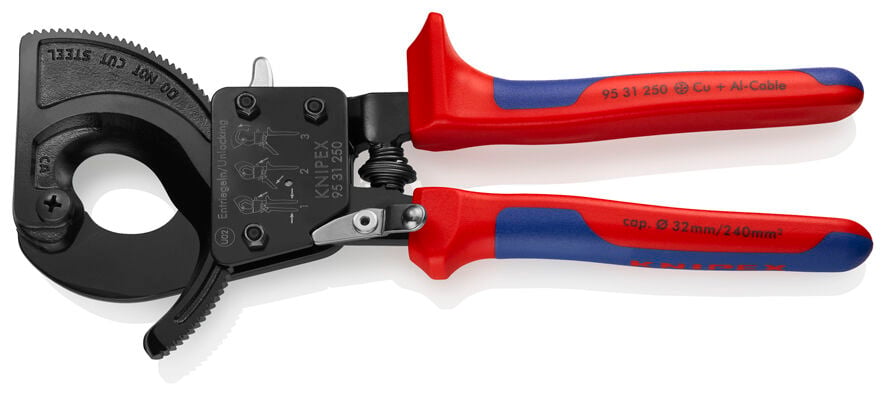 Knipex 95 31 250 Cırcır Mekanizmalı Kablo Kesme