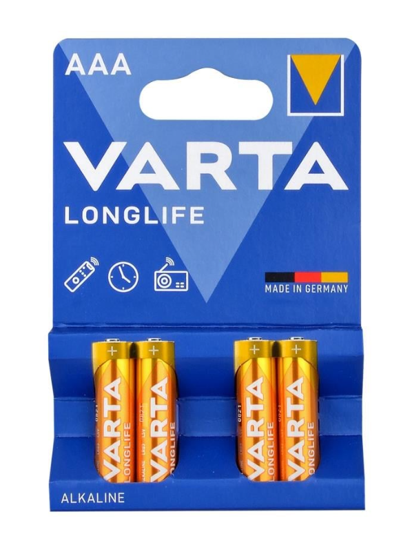 Varta 4103-4 Longlife AAA 1.5 V Alkalin 4lü İnce Kalem Pil