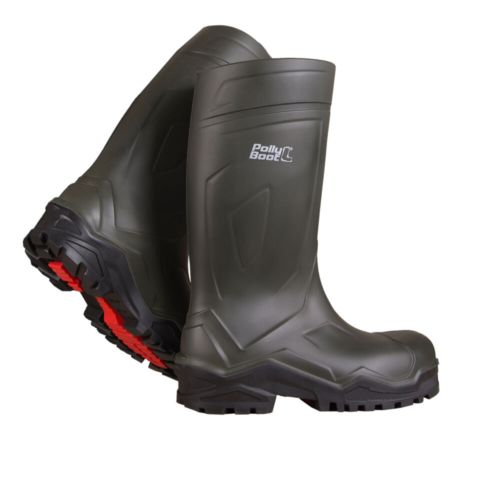 Polly Boot K.Haki Siyah PU TPU Çizme No:37 Uzun