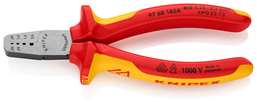 Knipex 97 68 145A VDE Yüksük Sıkma Pensesi