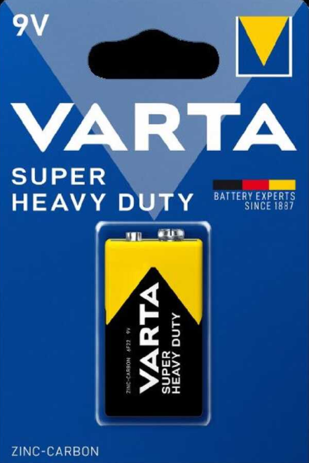 Varta Superlife / Super Heavy Duty 9V Çinko Karbon Pil Tekli Blister