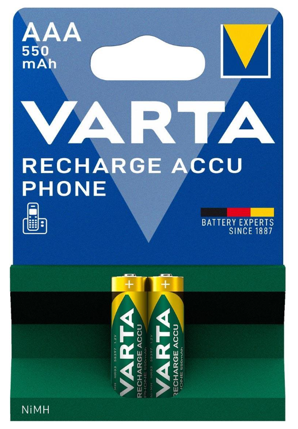Varta 58397-2 Recharge Accu Phone 2 AAA 550mAh İnce Kalem Pil 2'li