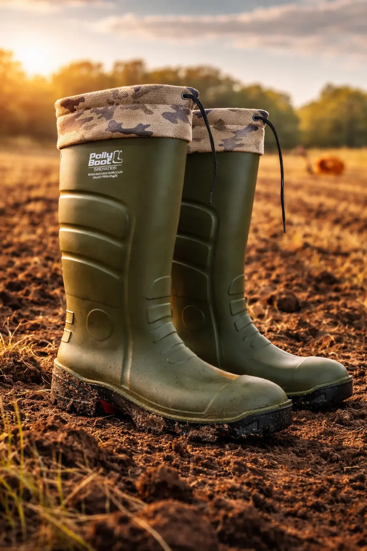 PollyBoot O4 Boğazlı K.Haki Siyah NO:42 Uzun
