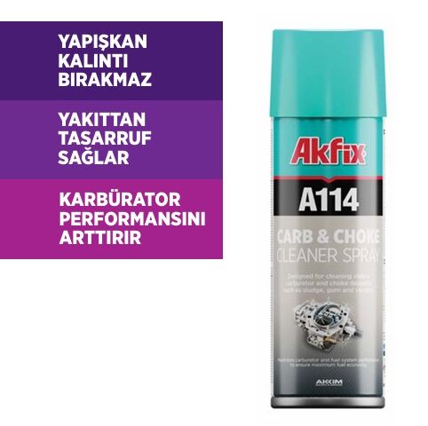 AKFİX A114  KARBÜRATÖR VE GAZ KELEBEĞİ  TEMİZLEYİCİ SPREY