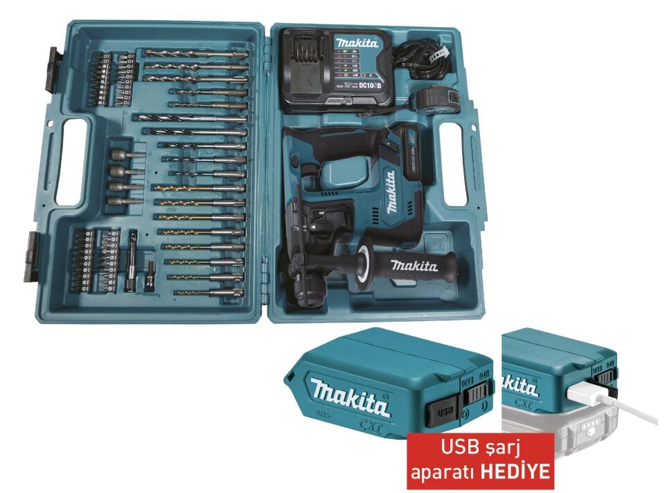 Makita HR140DWAE2 Akülü Kırıcı Delici Matkap