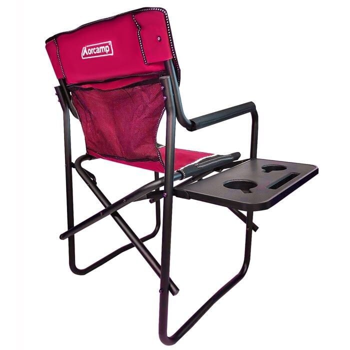 Orcamp Katlanabilir Lüks Sandalye Yan Sehpalı Kırmızı