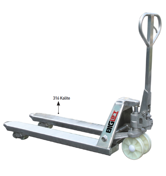 BigLift RM-ACS20H Paslanmaz-Polyamid Tekerli Transpalet
