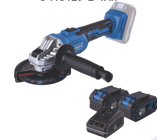 Scheppach Akülü Avuç Taşlama C-AG125 2*4Ah