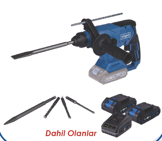 Scheppach Akülü Darbeli Matkap BC-RHD230 2*2Ah