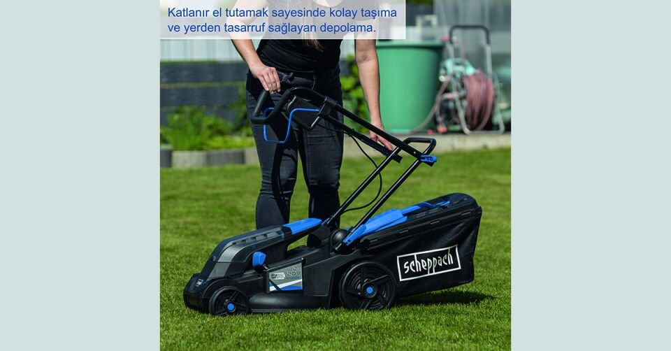 Scheppach Akülü Çim Biçme Makinesi BC-MP380 2*4 Ah