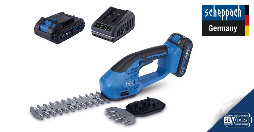 Scheppach Akülü Çim ve Çit Makası 20 V C-HTGS200-1*2 Ah