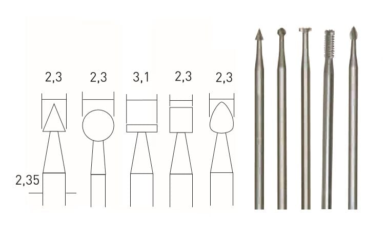 Proxxon 28710 Freze Uçları 5 Parça